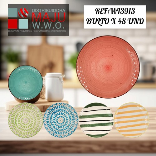 Plato Ceramico Circular Surtido De 7.8 Pulg