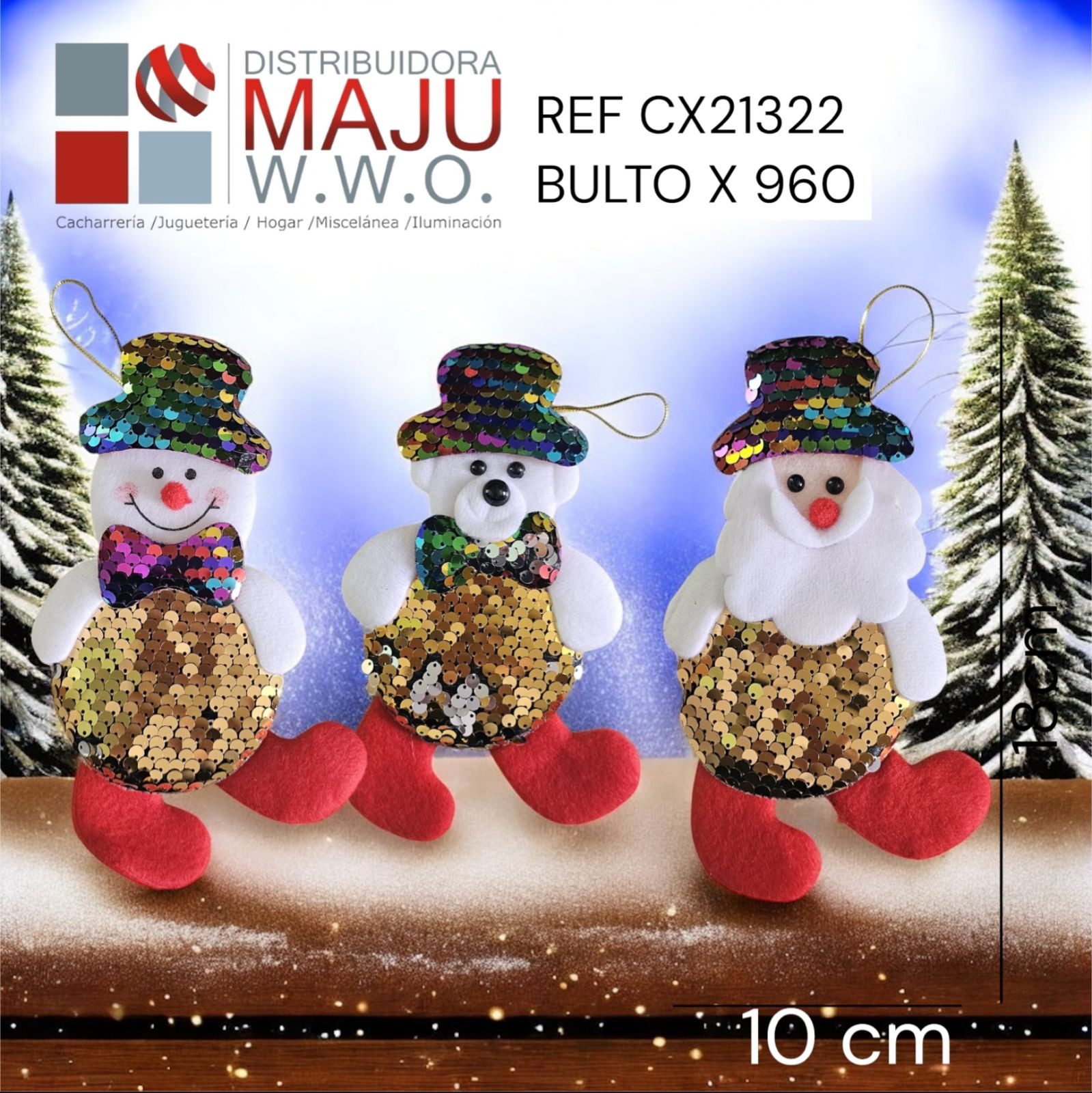 Colgantes De Santa, Renos Y Oso Polar Con