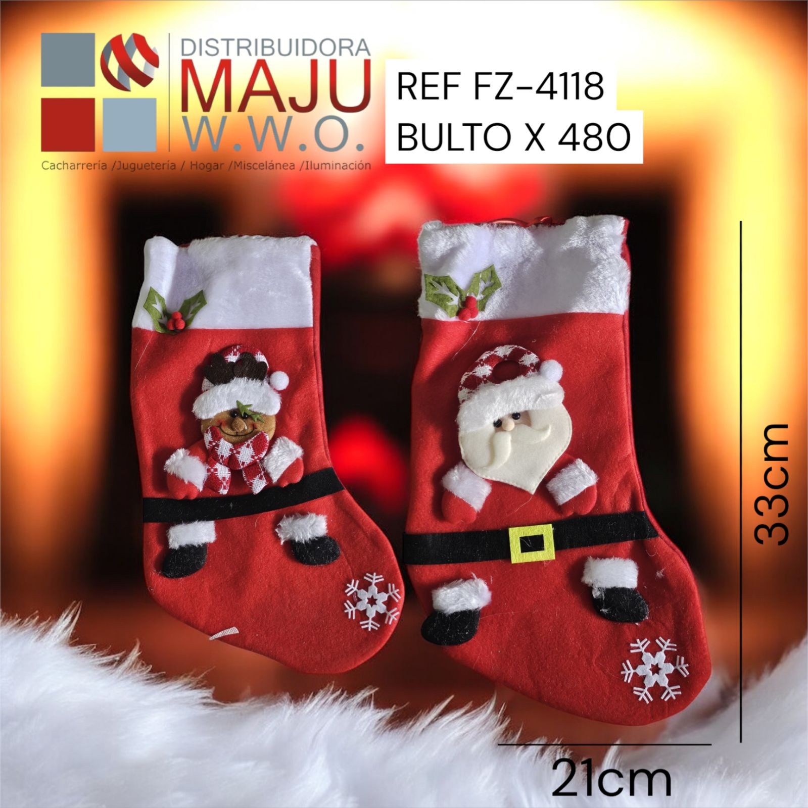 Decoracion Navideña Calcetin Santa, Snowman