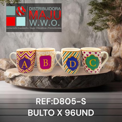 Pocillo Con Letras De La A -D Diseño Varios