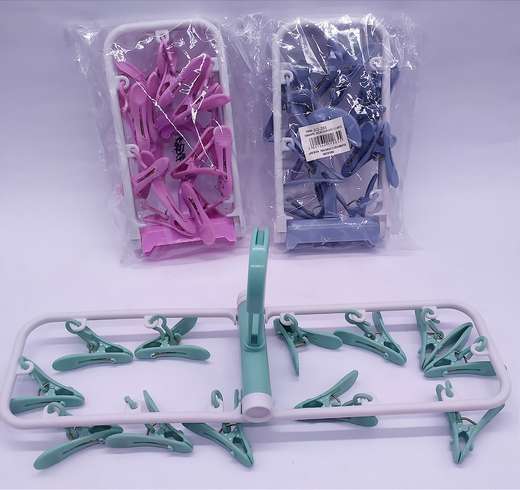 Sq-265 Gancho Pinza Para Ropa (12 Pinzas) Colores