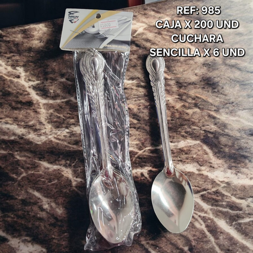 Juego Cuchara Sencilla X6 Acero Economica