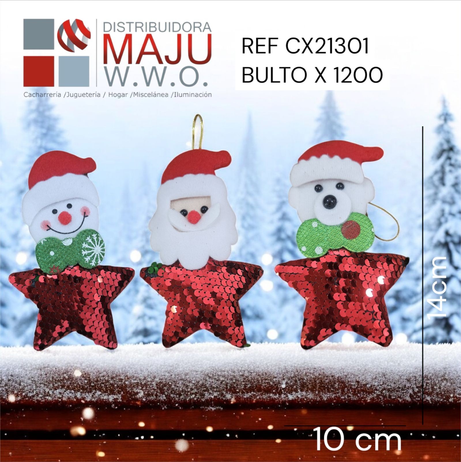Decoracion Navideña Santa, Snowman, Reno Y