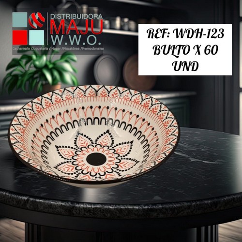 Plato Ceramico Redondo Para Sopa Mandalas