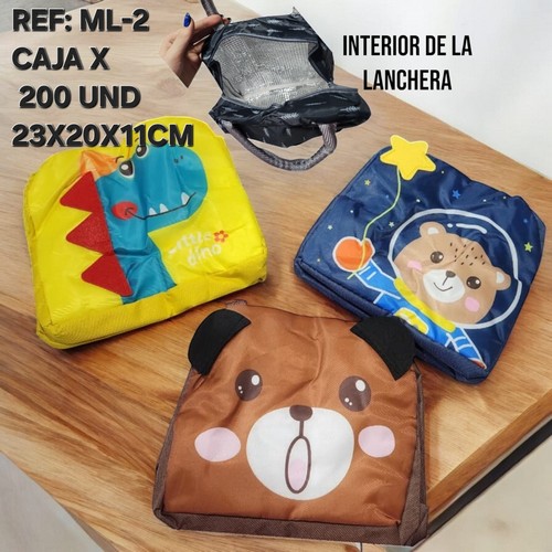 Lonchera Termica Diseño Infantil 24 X20 Cm