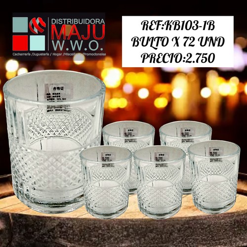 Vaso Wiskero Con Flor Destello X6Pcs 205