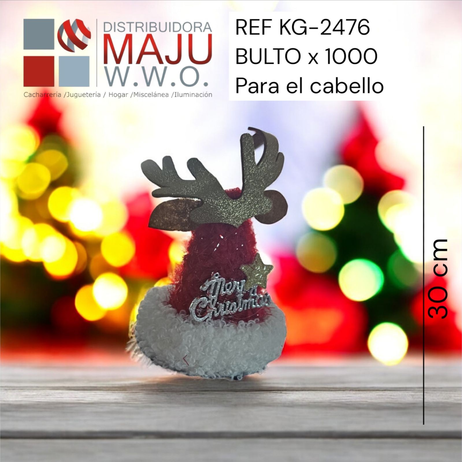 Pinza Para Cabello Navideña Con Diseño De