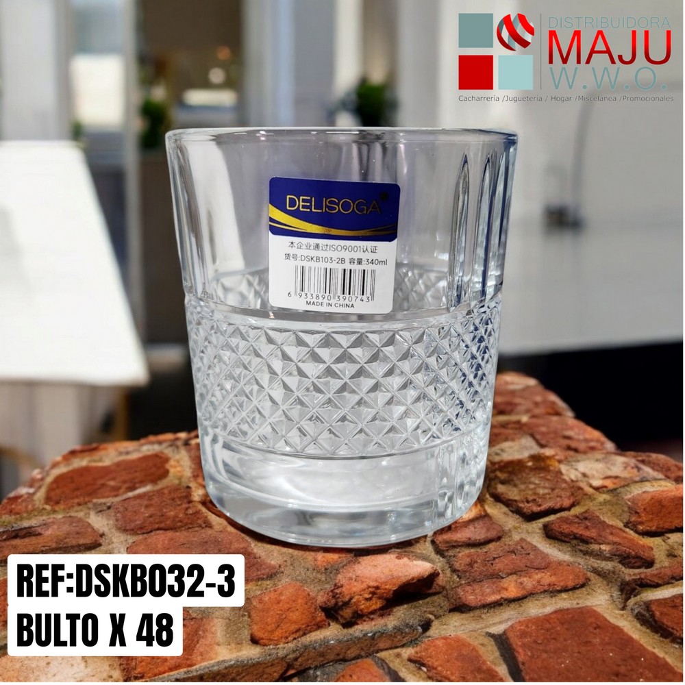 Vaso Whiskero Trasparente En Vidrio De 3