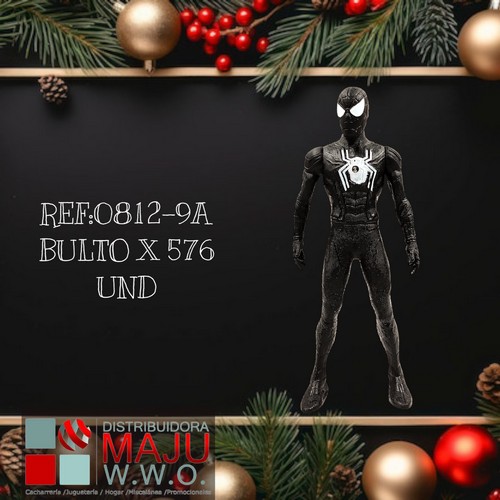 Super Heroe Hombre Araña Negro Pequeño En