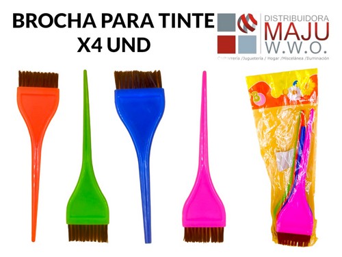 Brocha Para Tintes En Colores X4