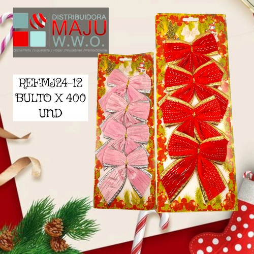 Corbatin Navideño Grande Enblister X4Pcs