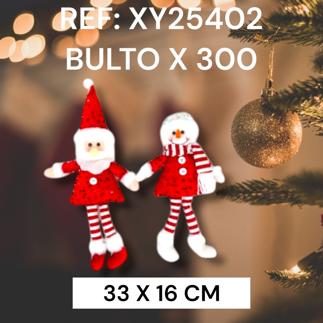 Muñeco De Navidad Rojo Y Blanco Con Lentej
