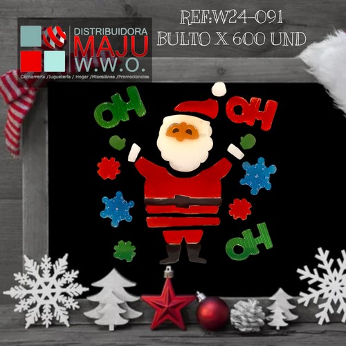 Sticker Navidad Santa Copos Ho Ho 25Cm
