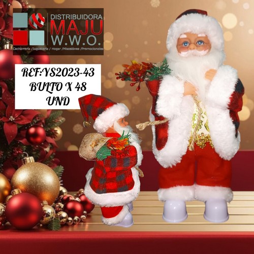 Papa Noel Mediano Con Sonido 29X12Cm En