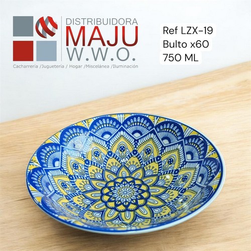 Plato Hondo Mandalas Varios Diseños Ceramic