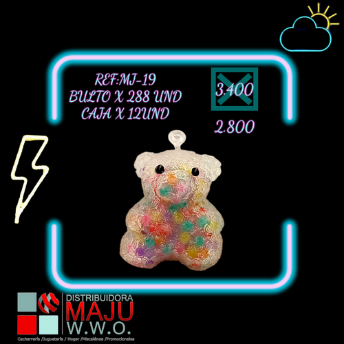 Mj-19 Squeeze Bio Gel Oso Texturizado Translucido