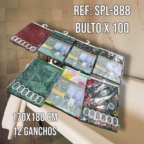 Cortina De Baño Tipo Tela Poliester 170Cmx