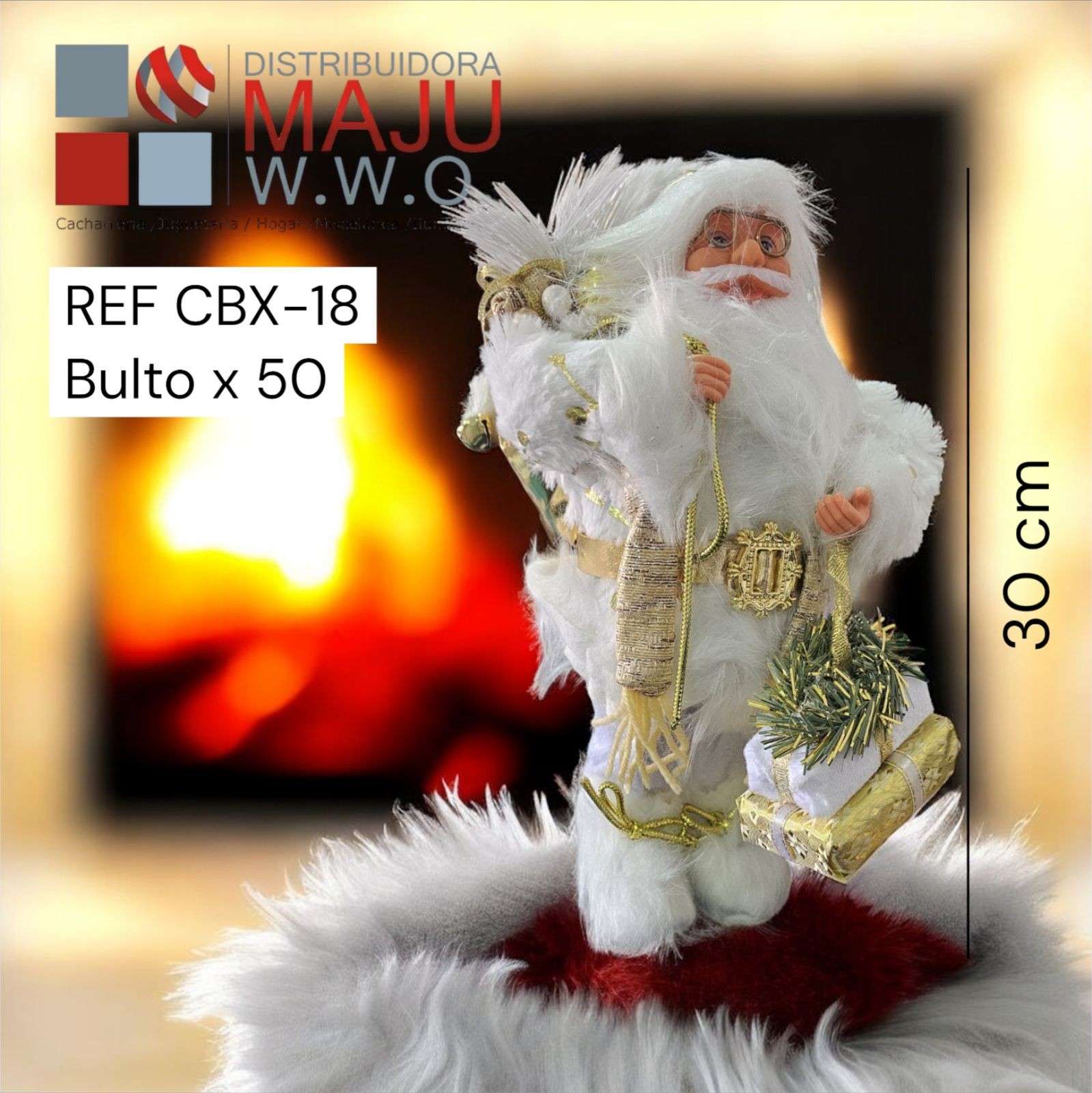 Muñeco De Navidad Santa Claus Blanco Con Es