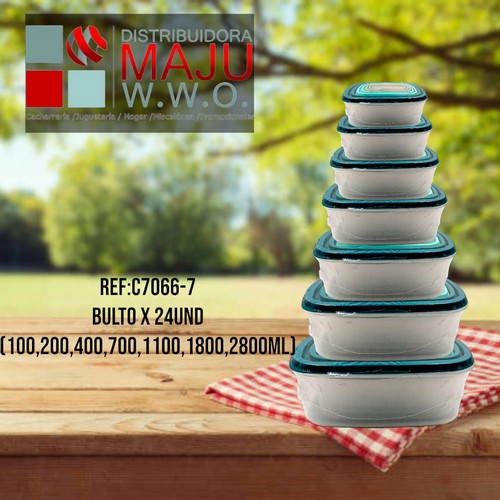 Recipientes Rectangulares Colores Pastel X