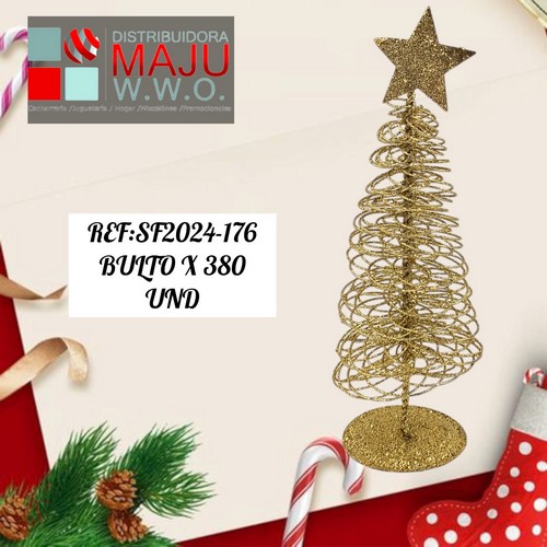 Mini Arbol Dorado Aros 20X8Cm