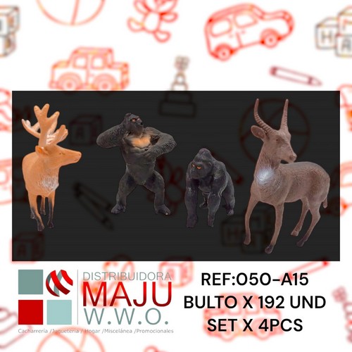 Animales Salvajes En Bolsa X4Pcs Impala,