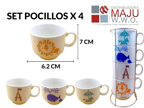 Juego De Pocillos Tintero De 7X6.2Cm Animal