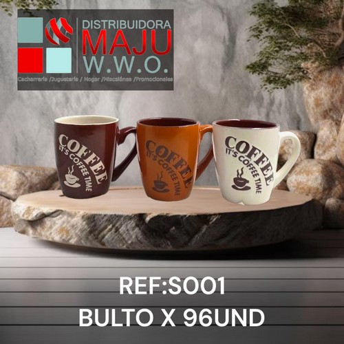 Pocillo Diseño Coffee De 7.5X8, 260Ml Colores