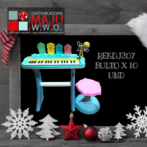Piano Azul Con Princesas