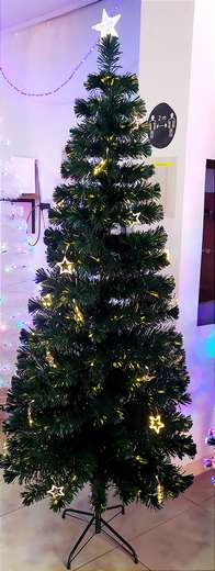 21-79 Arbol De Navidad Fibra Led Verde Con Estrell
