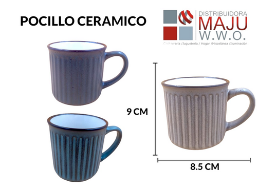 Pocillo Ceramico Labrado Linea Verticales C