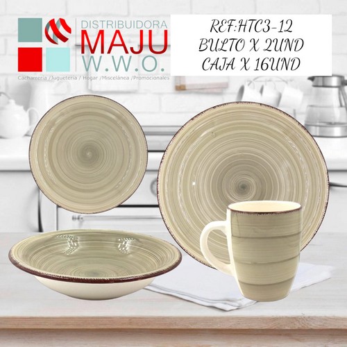 Vajilla De 16 Pcs 4 Puestos Color (Beige)