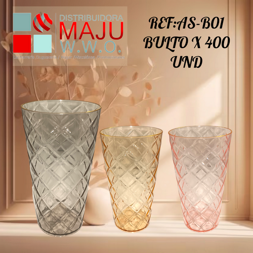 Vaso Plastico Efecto Cristal
