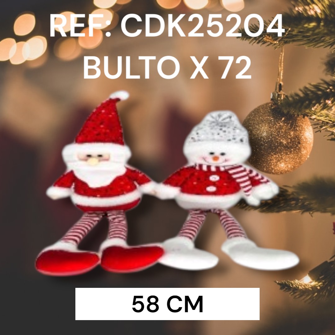 Muñecos De Navidad Santa Y Snowman Con Len