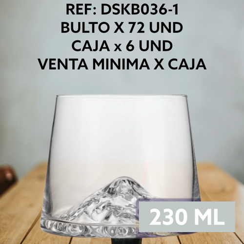 Vaso Diamante Cristal Caja X6Pcs- 230Ml