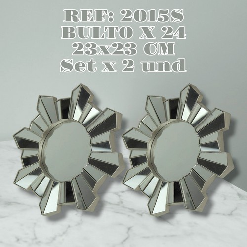 Set De Espejos Decorativos X2 Geometrico Pun