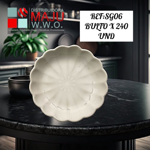 Salsera Pasantera Ceramica Flor De Loto X20Pc