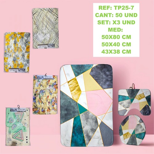 Tp25-7 Juego De Tapetes Setx3 Baño Diseño A