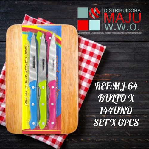 Set De Cuchillos X 6Pcs Varios Colores En Bl