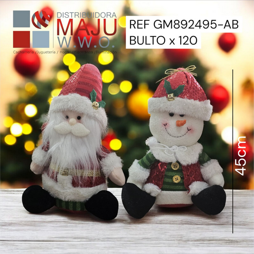 Decoracion Navidad Santa Y Snowman Con