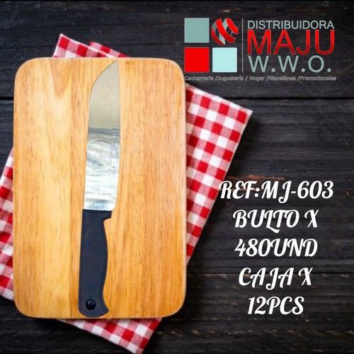 Cuchillo De Cocina Con Mango Negro Caja X 1