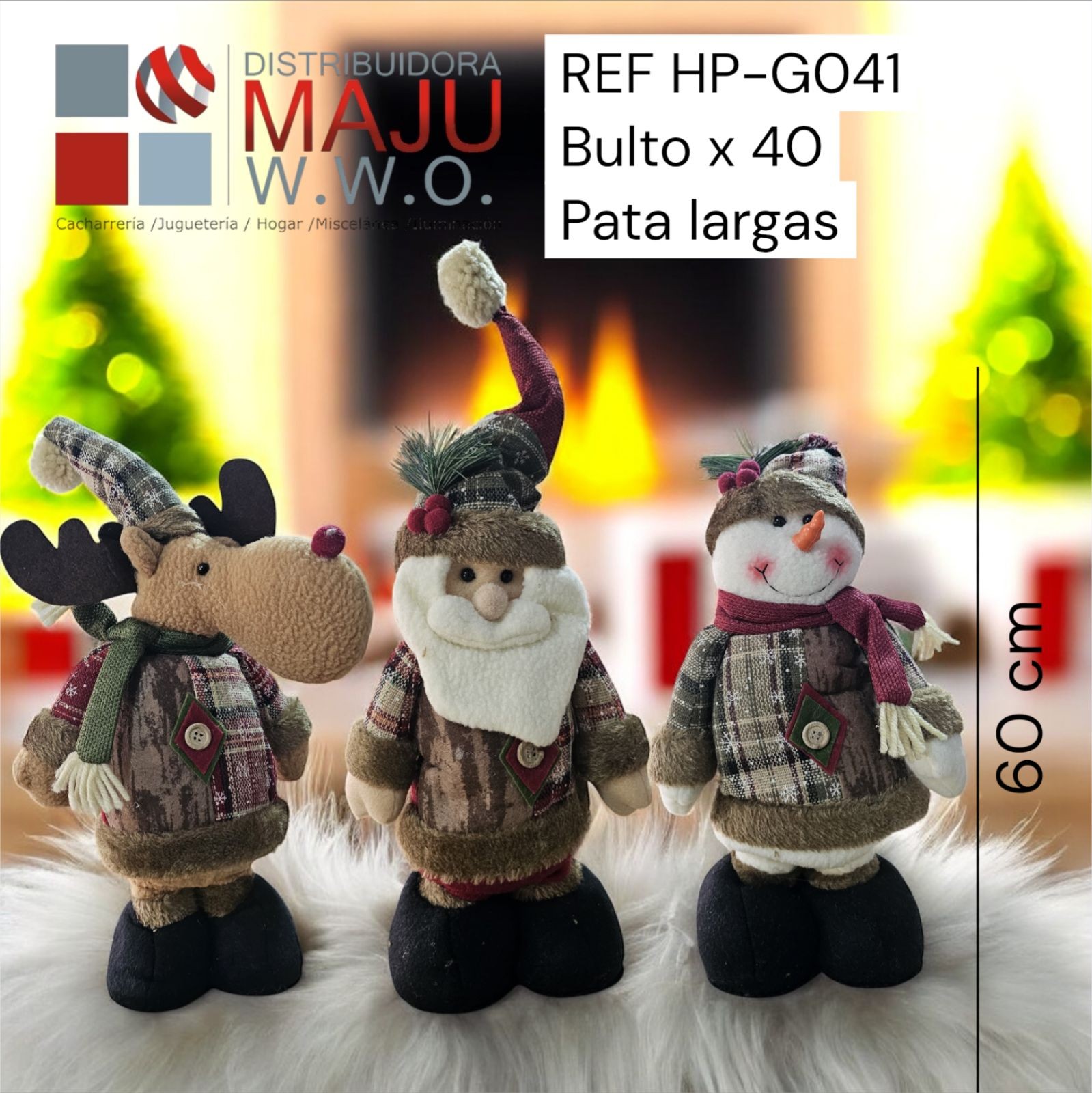 Muñecos De Navidad Patas Largas Con Figura