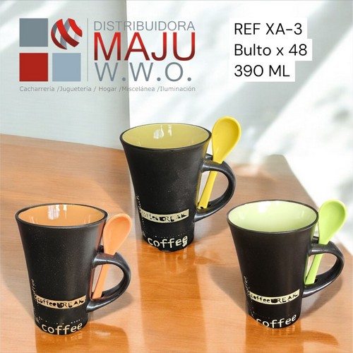Pocillo Artesanal Con Cuchara -390Ml