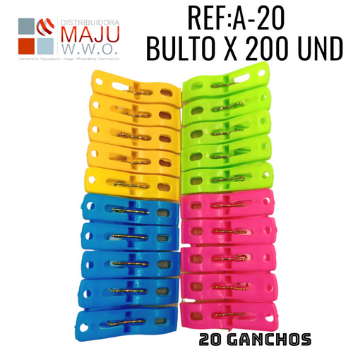 A-20 Clip De Ropa Colores X20Pcs {Do855}