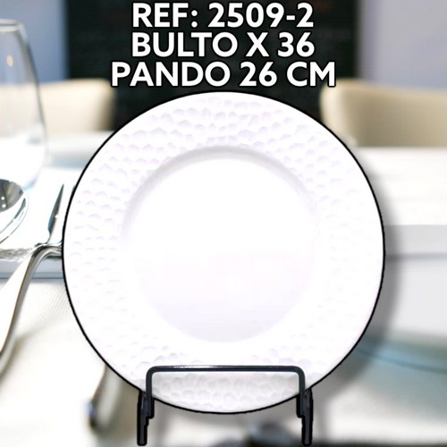 Plato Ceramico Blanco 26 Cm Borde En Reliev