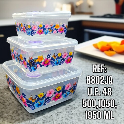 Recipiente Para Comida Cuadrados Con Estamp