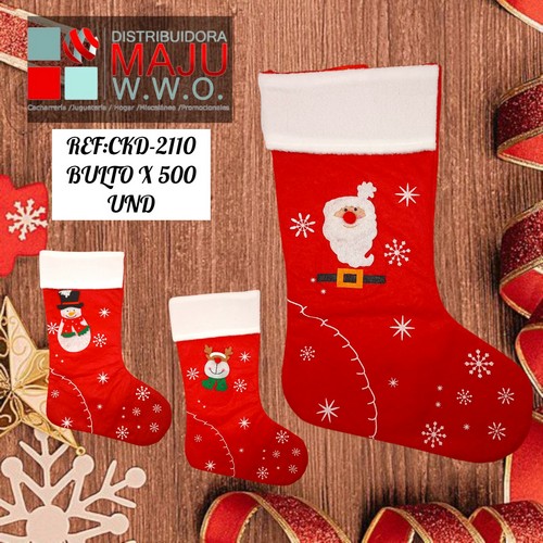 Bota Navide?A Decorativa Mediana Con Pers