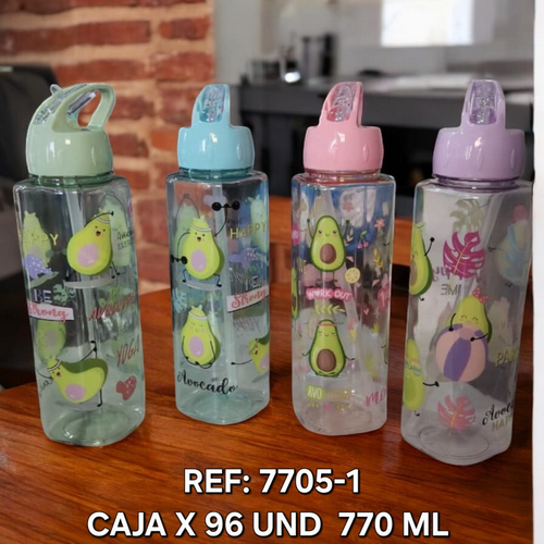 Botilo 770 Ml Cuadrado Decoracion Aguacates