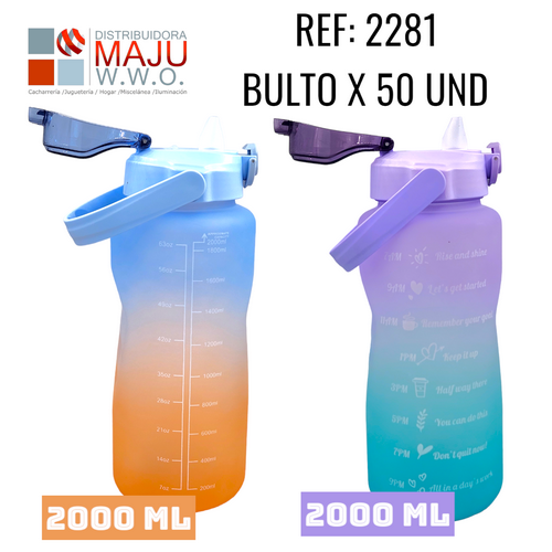 Botilo Anodizado Bicolor De 2000Ml {Do854}