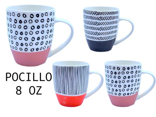 Pocillo Diseño Patrones Y Base De Colores Vari