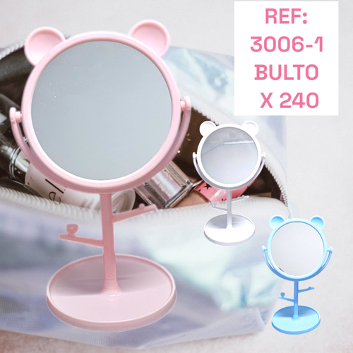 Espejo Orejas De Oso Con Base Plastica Colo